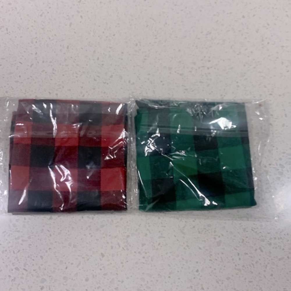 Red and green bandanas for dogs
